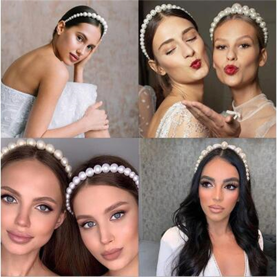 

European and American retro pearl hair bands fashionable princess temperament hair compression headwear super immortal bride hair accessories AE228