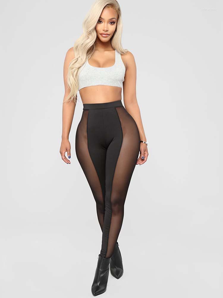 

Active Pants Sexy Mesh Leggings Women Black Patchwork Tight High Waist Shorts Female Elastic Pant Gothic Sportswear Fitness, Black-2