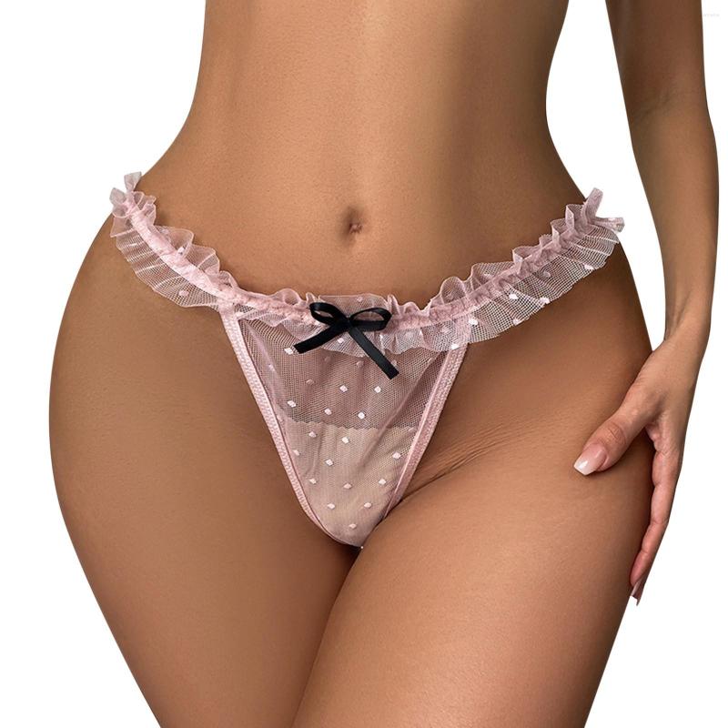 

Women's Panties Sexy For Women Pack Thongs Underwear Underpants Low Rise Hipster Bikini G String Brief, Black