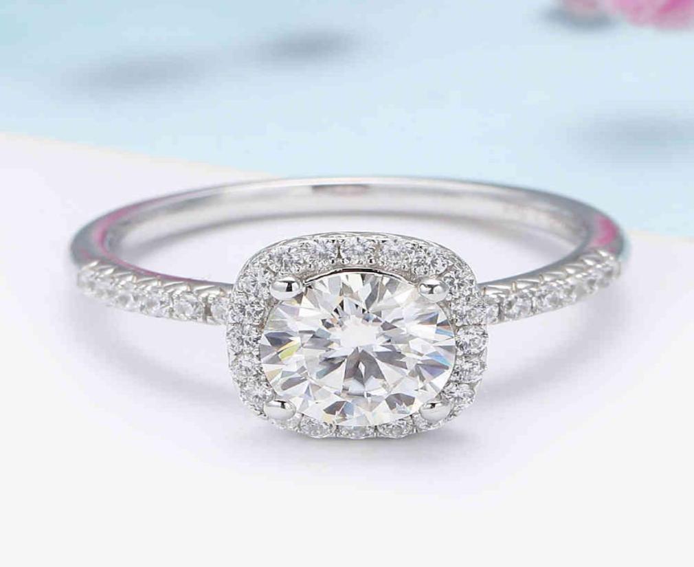 

Veryins GRA Certificated 100 Sterling Silver S925 Center 1ct Moissanite Halo Engagement Ring for Women Wedding Gift Anniversary8381753