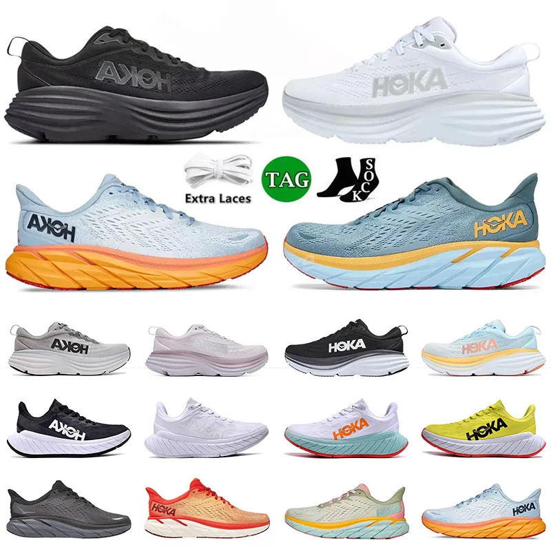 

2023 HOKA ONE Bondi 8 Running Shoes Athletic local boots Clifton 8 white training Sneakers Accepted lifestyle Shock absorption highway Designer Women Men 36-45 b6, Color 9