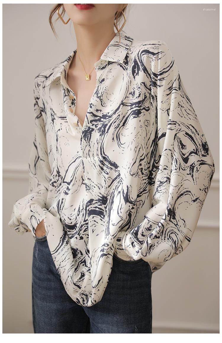

Women's Blouses Fashion Luxury Ladies Shirt France Style Woman Printing Blouse Spring Summer Long Sleeve Tops Blusa Mujer, Picture