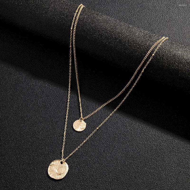 

Pendant Necklaces KunJoe Fashion Simple Circle Round Necklace For Men Women Hip Hop Street Coin Choker Collare Jewelry Party Gift