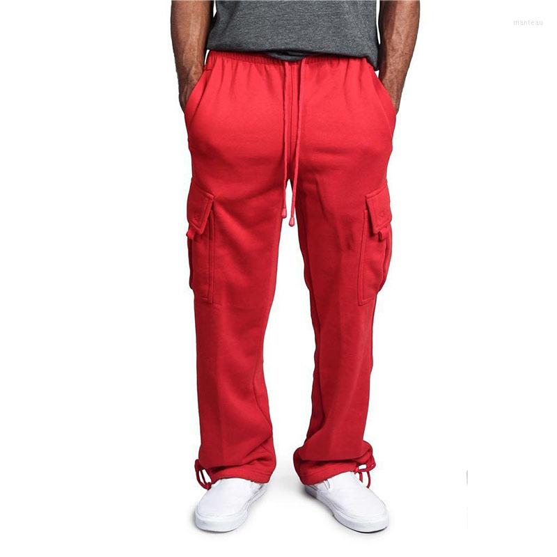 

Men's Pants Loose Sports Man Spring 2023 Casual Drawstring Elastic Waist Solid Trousers Men Overalls Wide Leg, White