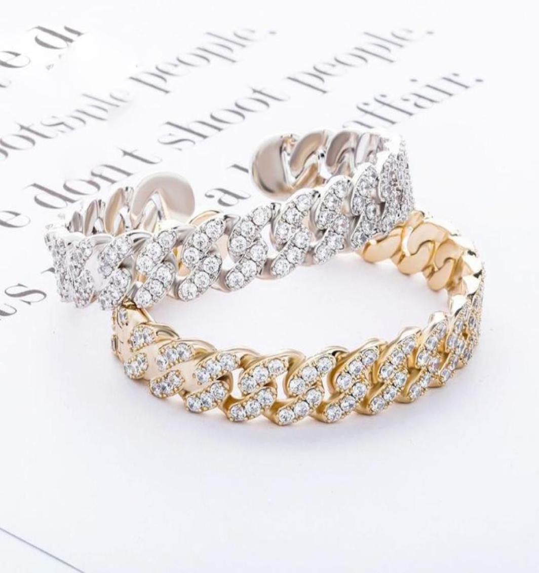

Luxury Fashion 12mm Miami Cuban Bracelets Gold Color Micro Pave Iced Cubic Zirconia Hip Hop Punk Fashion Jewelry Party8401874