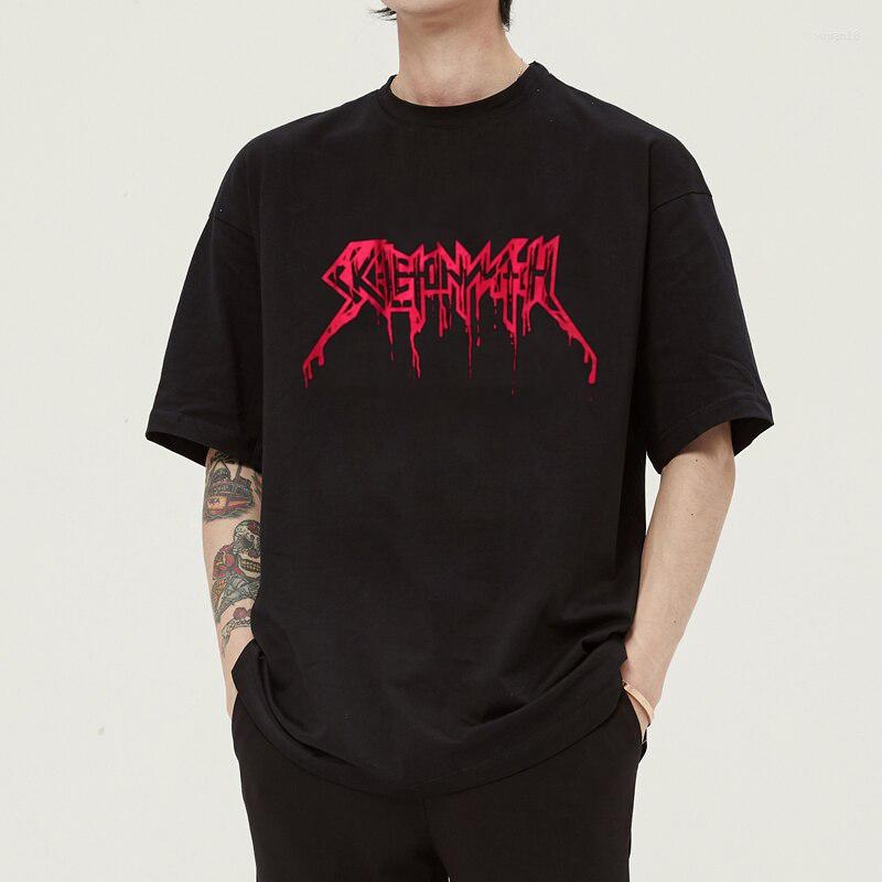 

Men's T Shirts Y2k Clothes Punk Goth Streetwear Short-sleeved Men Women Cotton Summer Tee Tshirt Harajuku Ropa Mujer Oversized Kpop Hip Hop, Black
