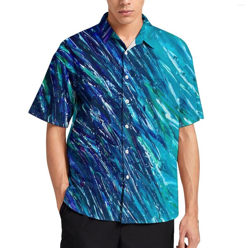 

Men's Casual Shirts Ocean Shallow Water Abstract Print Beach Shirt Summer Harajuku Blouses Male Graphic Plus Size, Style-4