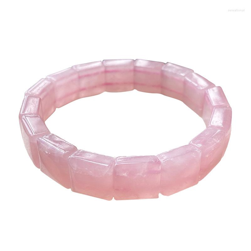 

Strand Wholesale Pink Natural Crystal Bracelet Quartzite Stone Hand Row For Women Girl Gift Sweet Simple Fashion Jewelry JoursNeige