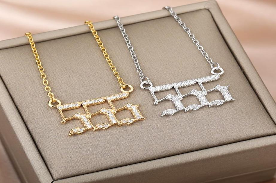 

Pendant Necklaces Angel Number 111 222 333 444 555 777 888 999 666 Zircon Jewelry Couple Female Charms Twinkle Pendants Gift2943665