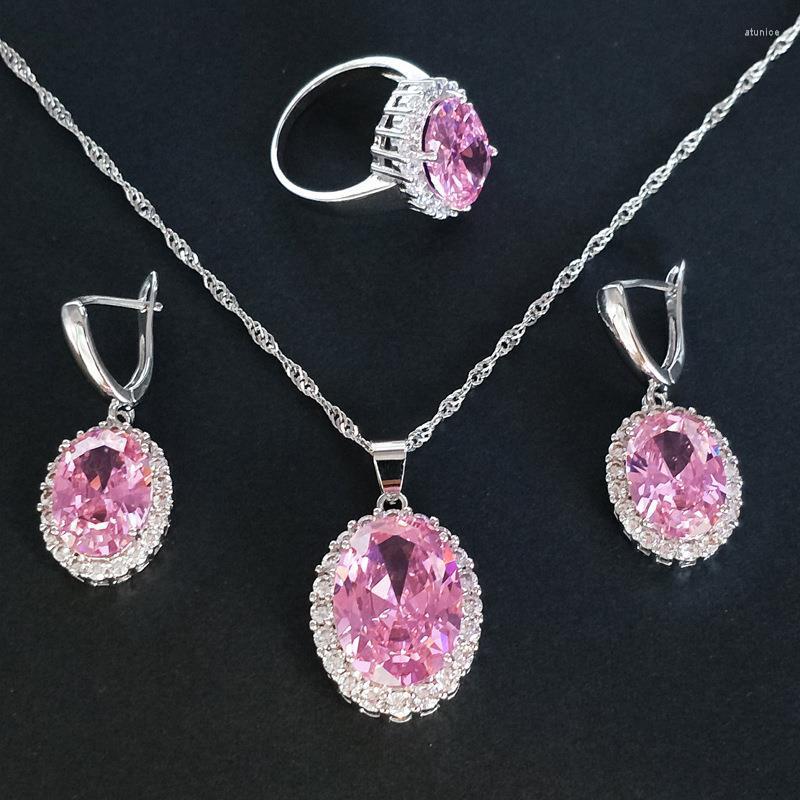 

Necklace Earrings Set Zircon Bridal Jewelry Women's Earring Ring Three-Piece Ornament, Picture shown