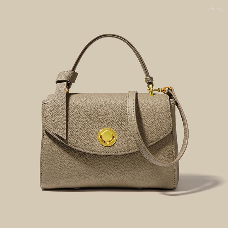 

Evening Bags Women's Handbag Top Layer Cowhide Temperament Leisure Crossbody Bag Genuine Leather One Shoulder Fashion Small Tote, Brown