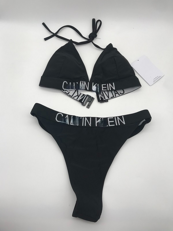 

Lace-up Bras Sets for Women Summer Beach Sexy T-back European and American Polyester Swimming Suit, Black