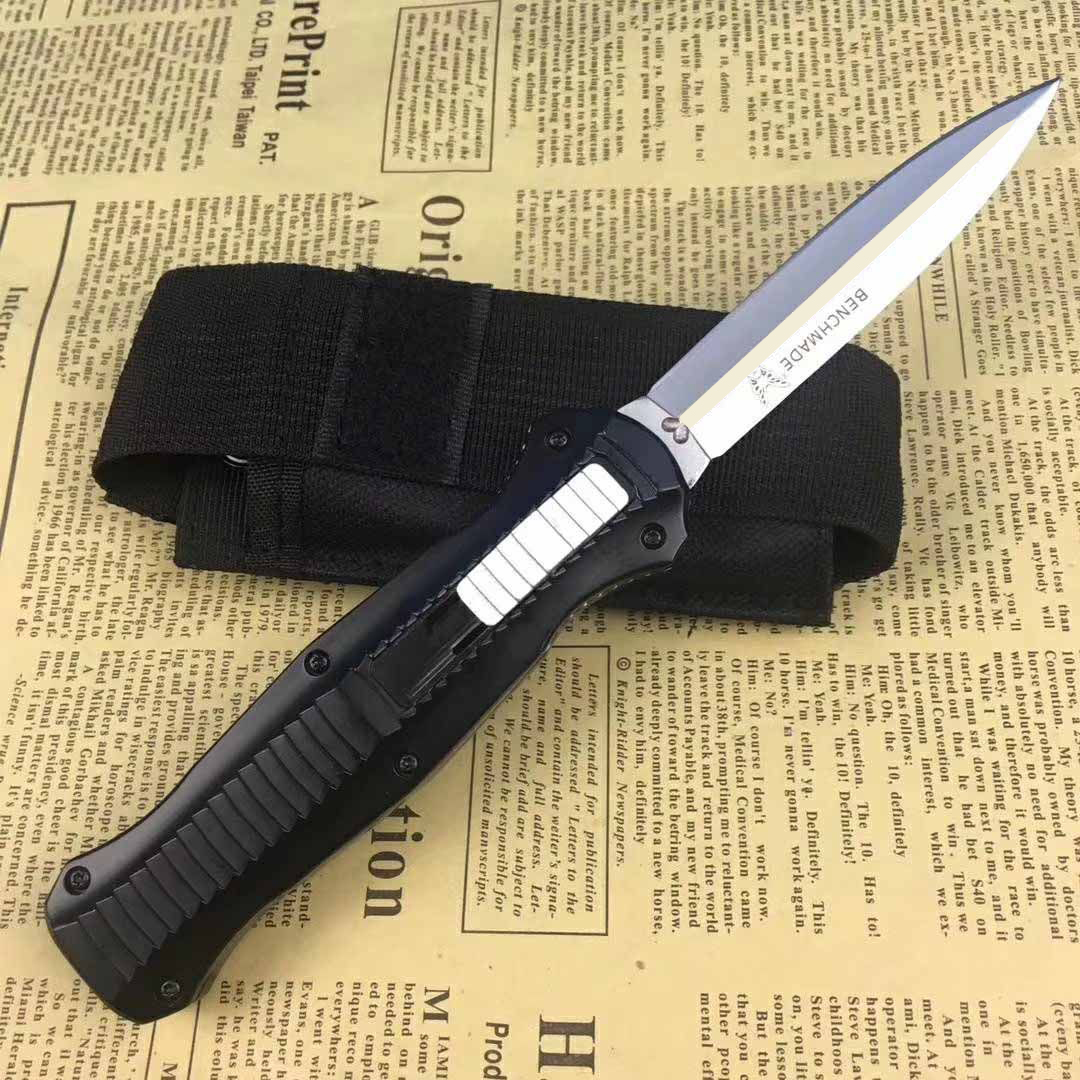 

BenchMade Infidel 3300BK Knife Double Action AUTO (3.95" Satin Plain) 3300/3310 D2 steel spear point Plain Automatic Tactical knives EDC 3310BK BM42 BM31 Tools
