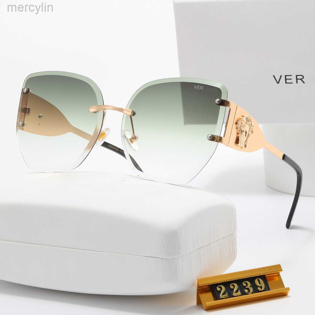 

Luxury Designer Versage Sunglasses Men's Women's Vercace Sunglasses Fashion Trend Overseas One-piece Glasses Sunglasses For Women Uv Protection Green 2239