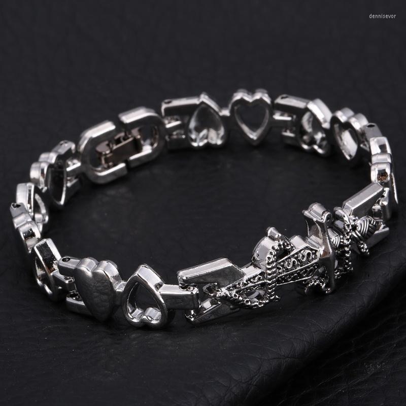

Charm Bracelets Punk Men Fashion Stainless Steel Beaded Jewelry Homme Pulsera Bijoux Animal Pendant