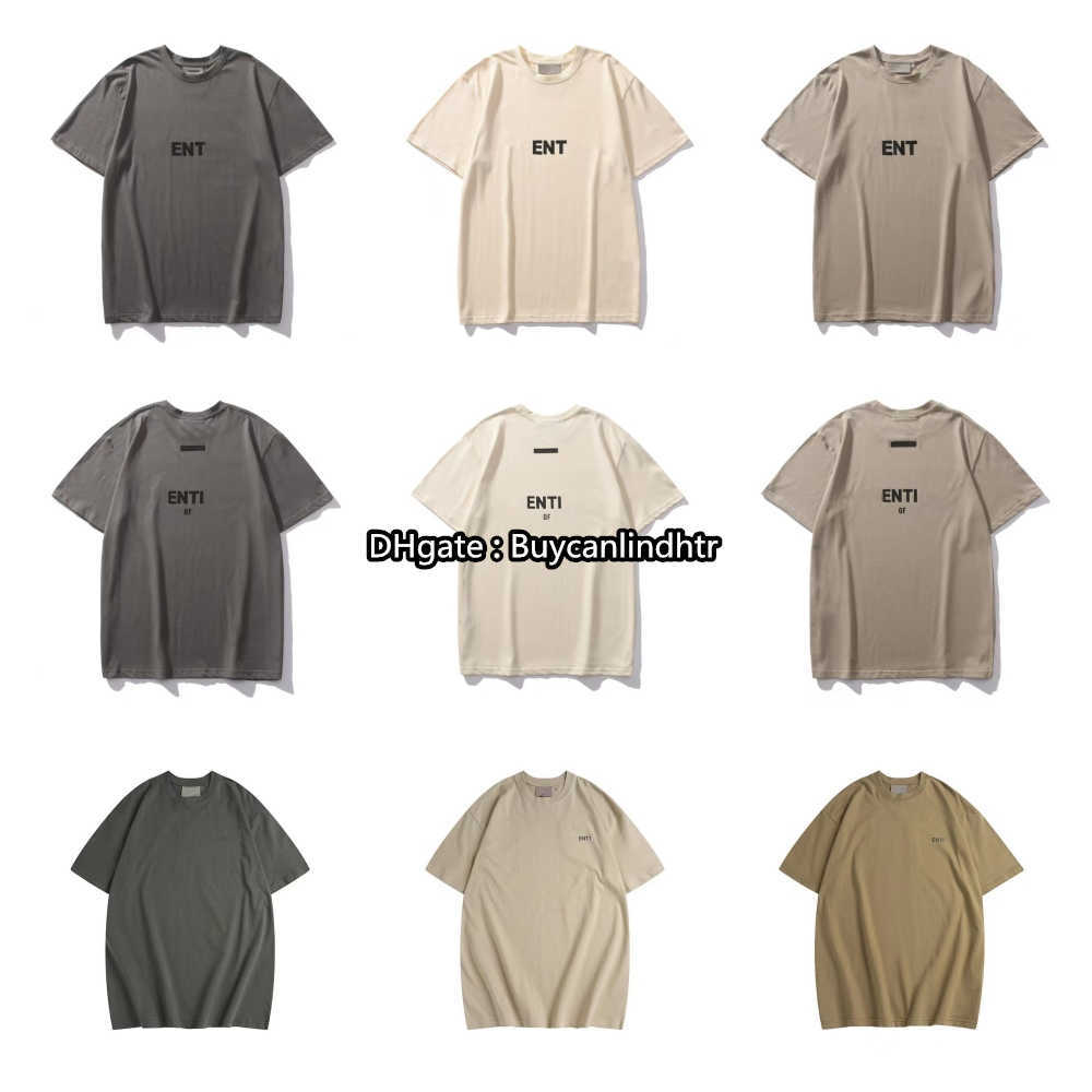 

ESS Tees T-Shirts Luxury Designer fashion clothing FEARs OF FOG DUPLEX ESSEN LETTERS STEREO SILICON PRINTED HIGH STREET Short Sleeve T-shirt, Blue