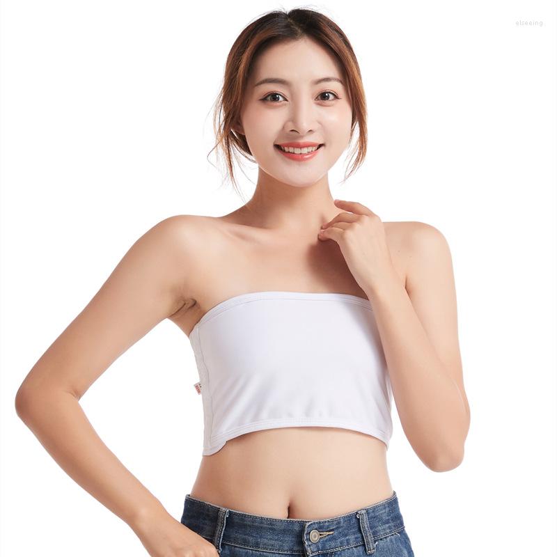 

Women' Shapers Chest Binder Strapless Corset Les Short Wrap Tube Top Tomboy Breast Trans Vest Super Flat Bra 2023 Est, White