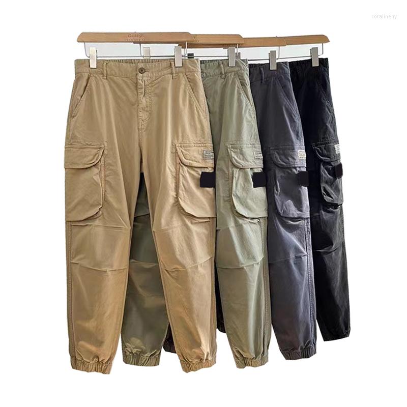 

Men's Pants Men's Cargo Autumn Outdoor Overalls Casual Vintage Washed Side Pockets Leggings Workwear Streetwear Trousers MA770, Black