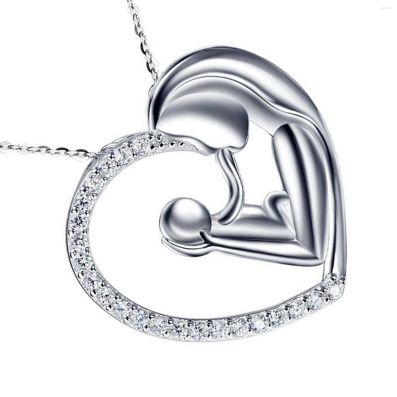 

Pendant Necklaces Rhinestones Inlaid Metal Necklace Sparkling Heart For Daily Party Banquet Wearing Ly