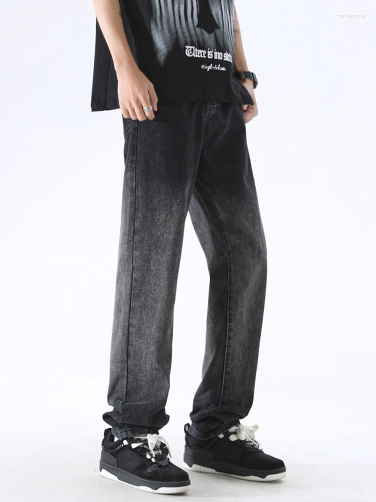 

Men's Jeans Spring And Autumn Men's Gradient Fashion Trend Trousers Casual Straight Pants Men Y2k Clothes, Black
