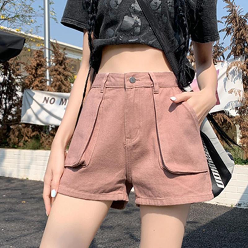 

Women's Shorts Y2K Pink Pockets High Waisted Denim Women's Summer 2023 Loose Wide-Leg A Line Jean Short Pants, Denim shorts