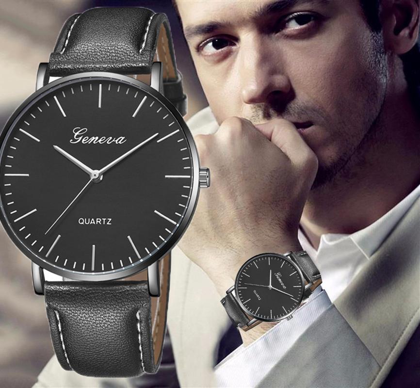 

Wristwatches Watch For Men Luxury 2023 Brand Black Dial Gold Case Men's Watches Fashion Leather Band Quartz Women Relogio MasculinoWrist, Brown white