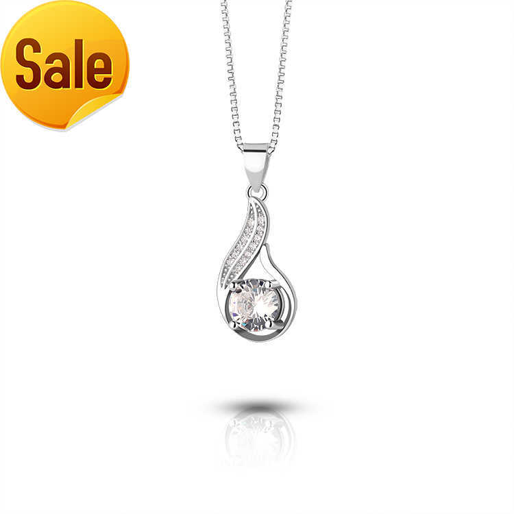 

Wholesale 925 Sterling Silver CZ Stone Pendant Necklace Jewelry Set Women