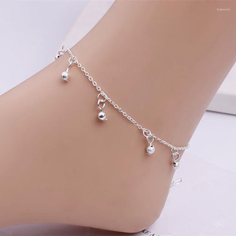 

Anklets 2023 Frosted Ball Female Chain Barefoot Sandals Foot Jewelry Silver Plated Ankle Bracelets For Women Gifts