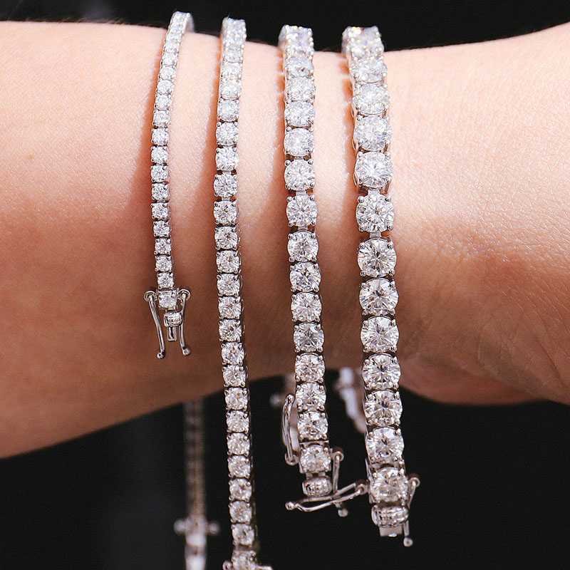 

10k Gold Chain 3-6mm Def Vvs Moissanite Stone Bracelet Wholesale Price Hip Hop Bracelet for Men