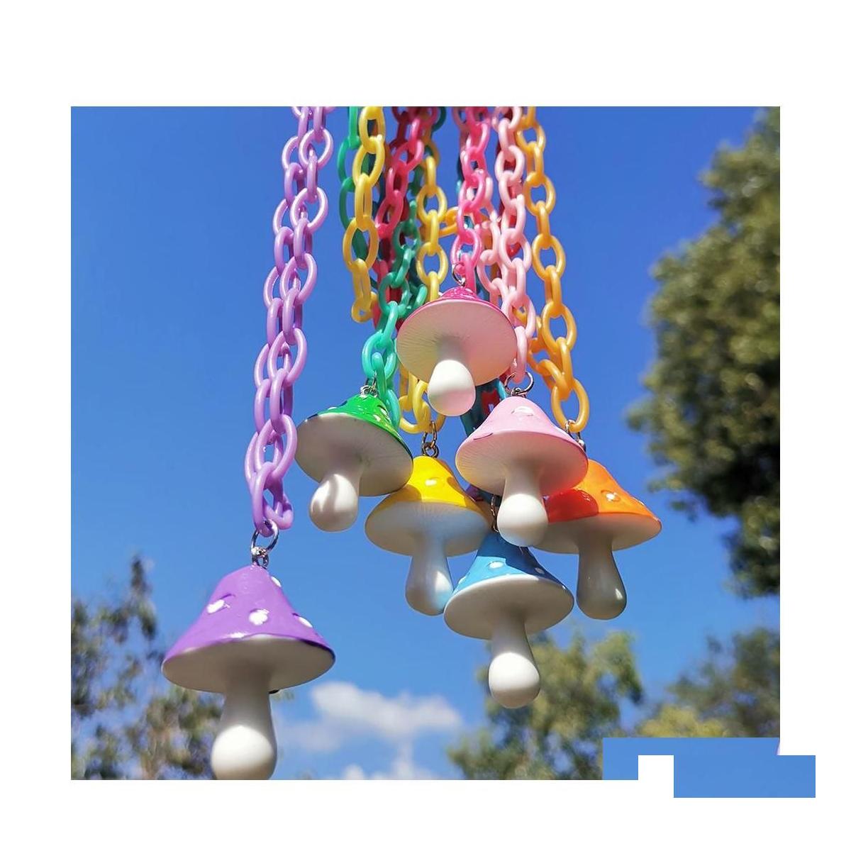

Pendant Necklaces Colorf Resin Mushroom Necklace For Women Plastic Chain Chokers Wholesale Jewelry Fashion Accessories Gifts Drop De Dhy6N