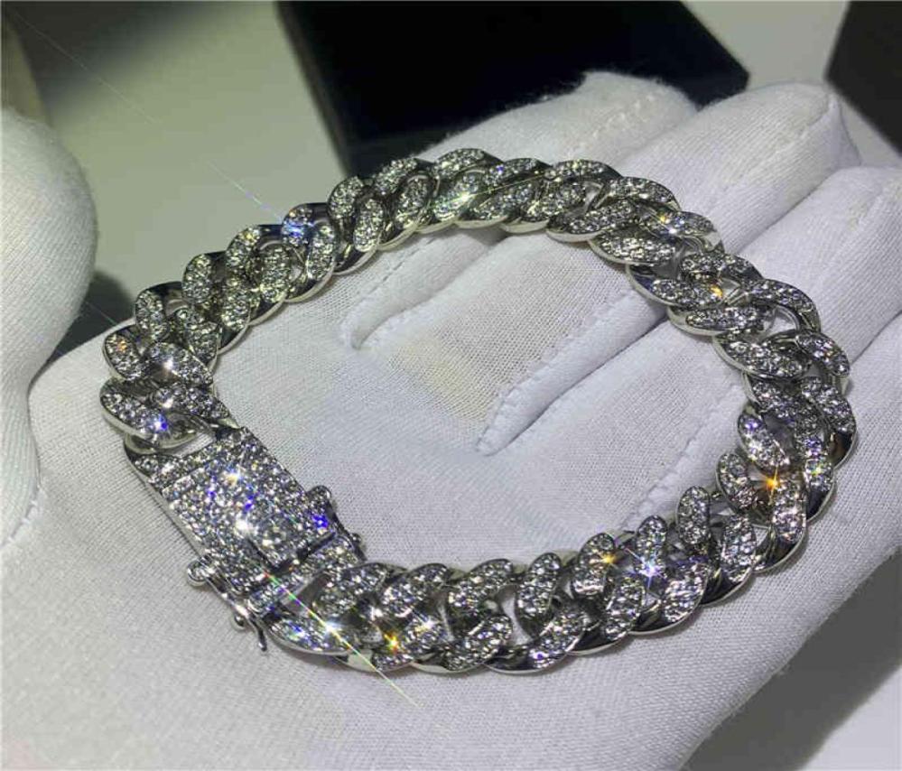 

Fashion Iced Out Luxury Bracelets High Gold Cuban Link Chain Miami Bracelet Hip Hop Jewelry2559783
