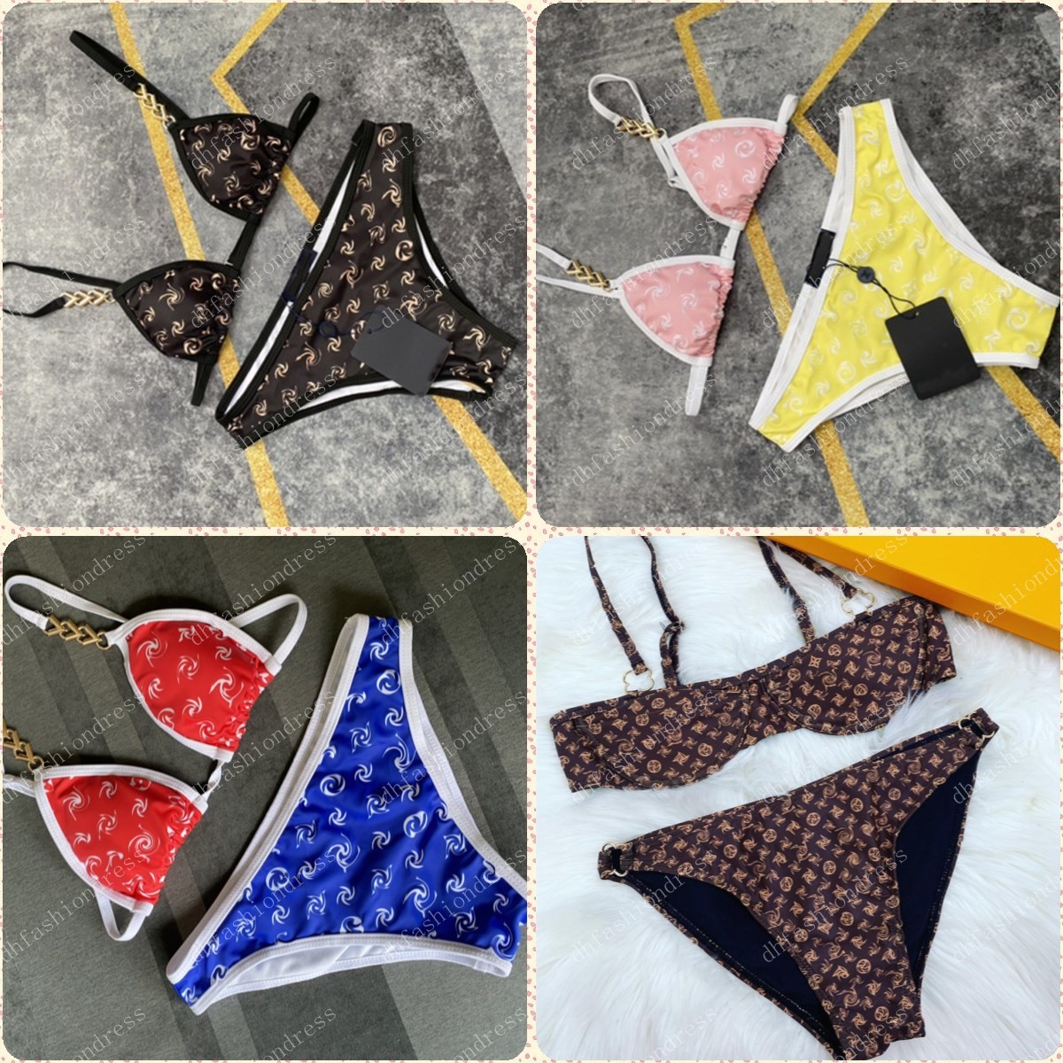 

Designer Bikini Women' two-piece bikini with Alphabet Swimsuit Crystal summer Fen swimsuit Beach luxury swimsuit L three-point one-piece Woman Swimwear V, Darkcyan