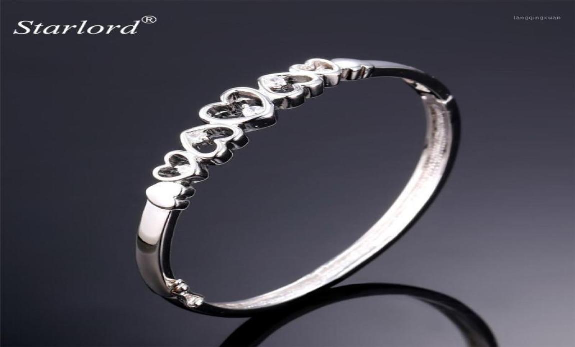 

Bangle Bracelet For Women Yellow Gold Color 2021 Fashion Jewelry Gift Cubic Zirconia Heart H192114321628