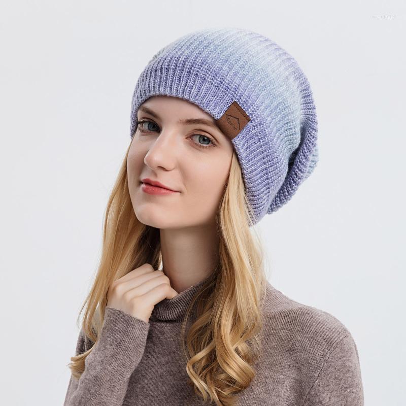 

Beanies Beanie/Skull Caps Autumn And Winter Women's Hats Fashion Solid Color Knitted Skullies For Women Girls Keep Warm GorraBeanie/Skull We, Blue