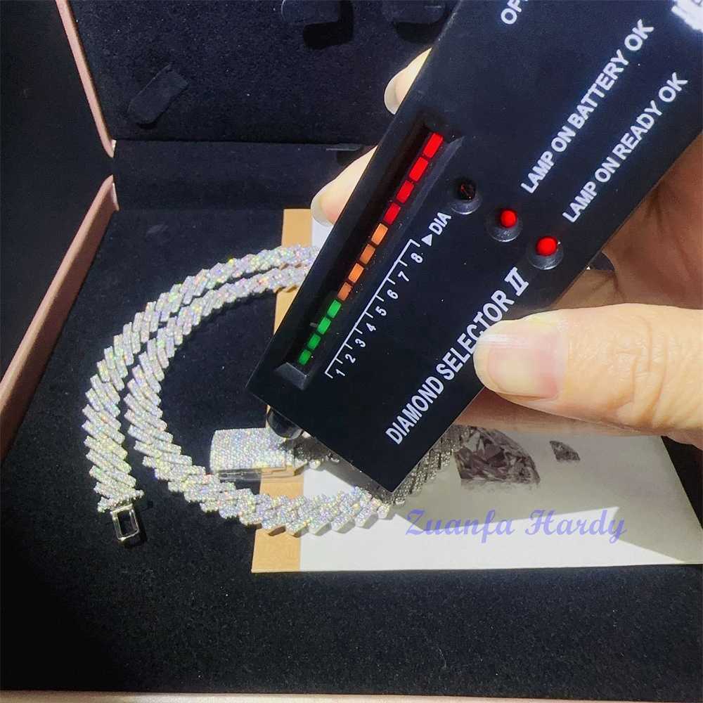 

Custom Jewelry Hip Hop Men Bracelet Chain Jewelry 10mm 18" 20" 22" 24" Cuban Link Necklace Vvs Moissanite Cuban Chain