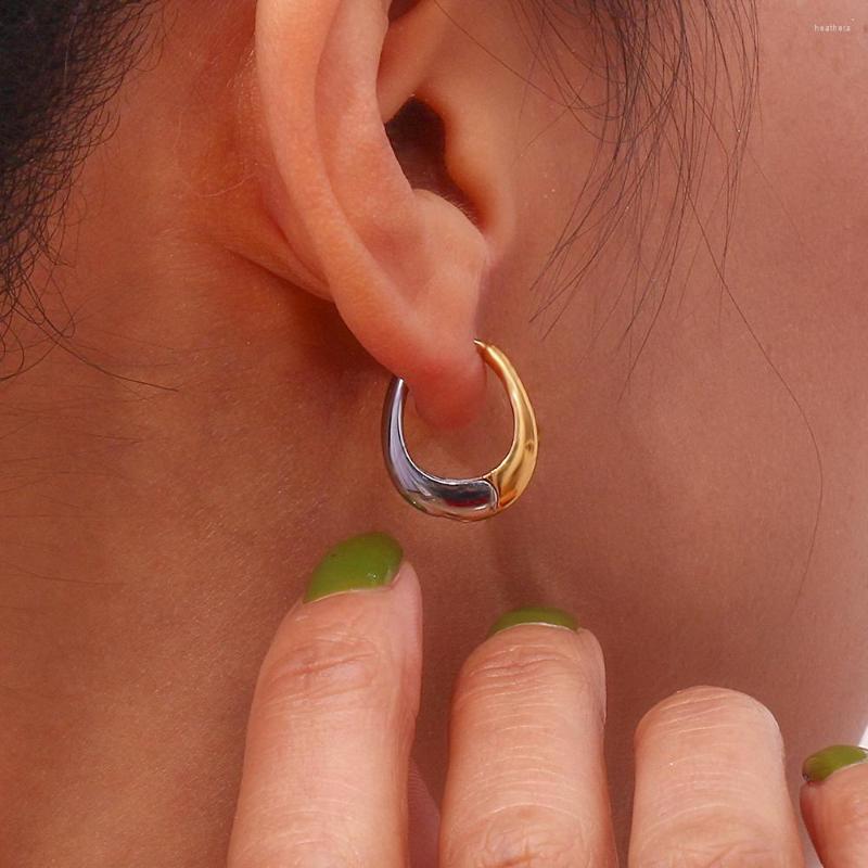 

Hoop Earrings MamacitaSlay Women's Jewelry Mini Pear-Shaped Small Ear Buckle Gold Plated Studs Stainless Steel Charm