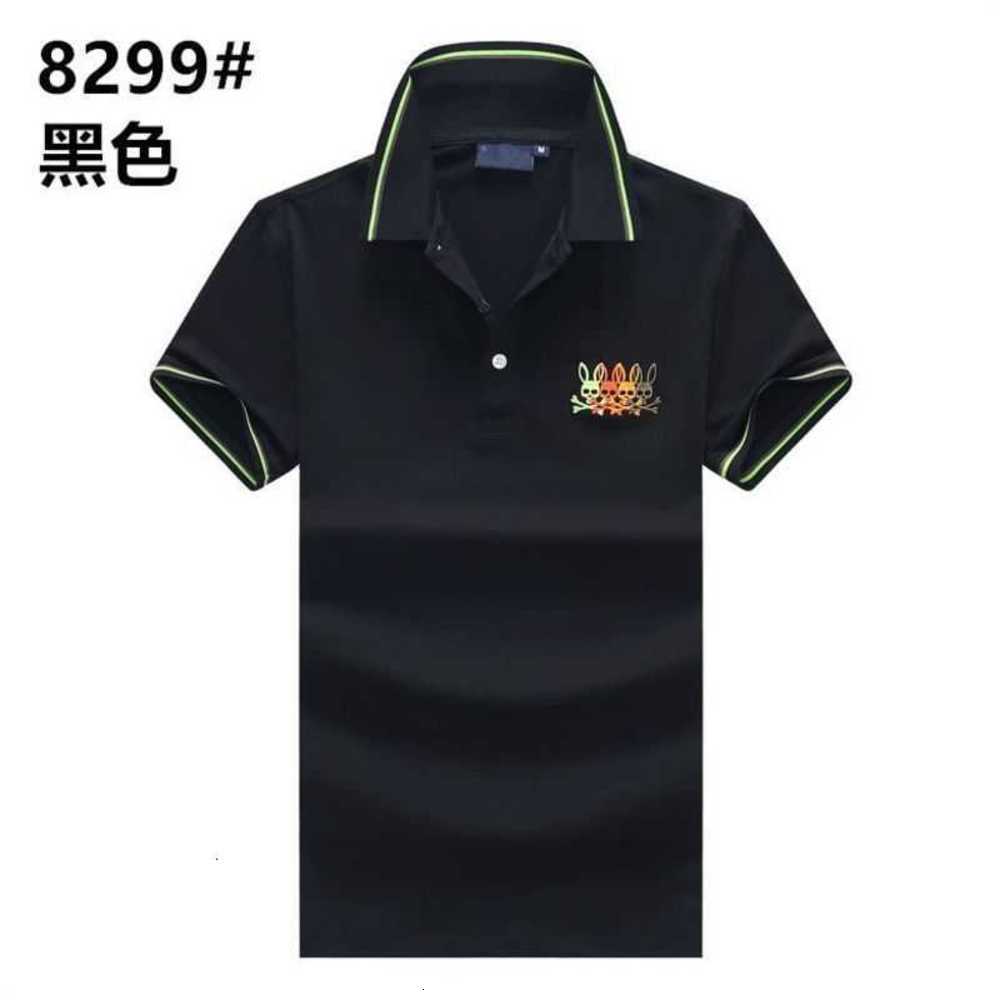 

Psycho Bunny Skull Rabbit Casual Paul Shirt 2023 Summer Thin Cotton Short Sleeve Polo Men's Youth T-shirt Top Lf3l, White