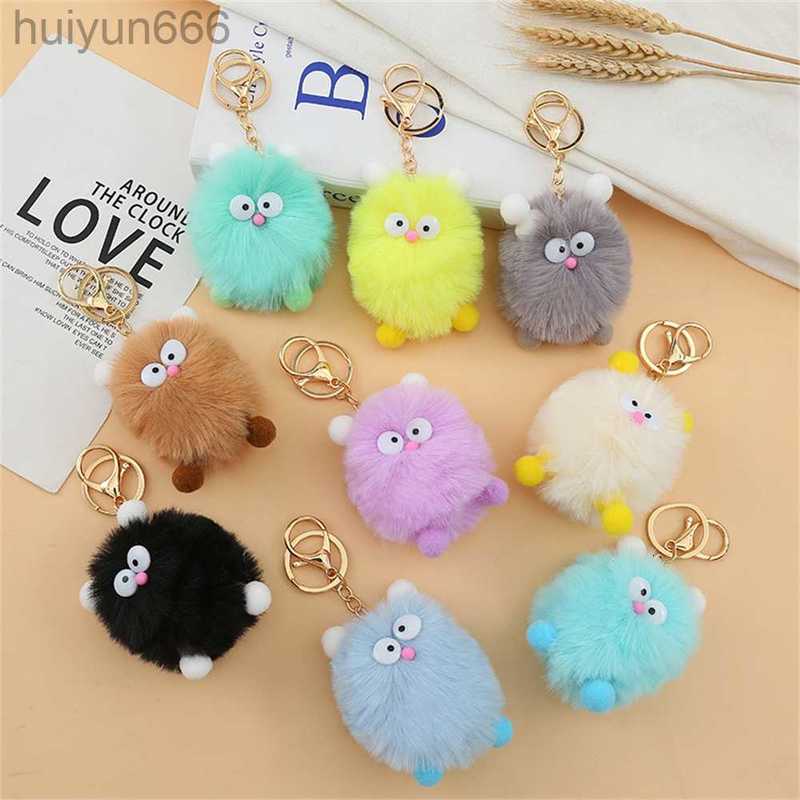 

Cartoon Hamster Fur Ball Keychain Cute Plush Doll Key Ring for Women Bag Pendant Accessories DIY Birthday Gifts