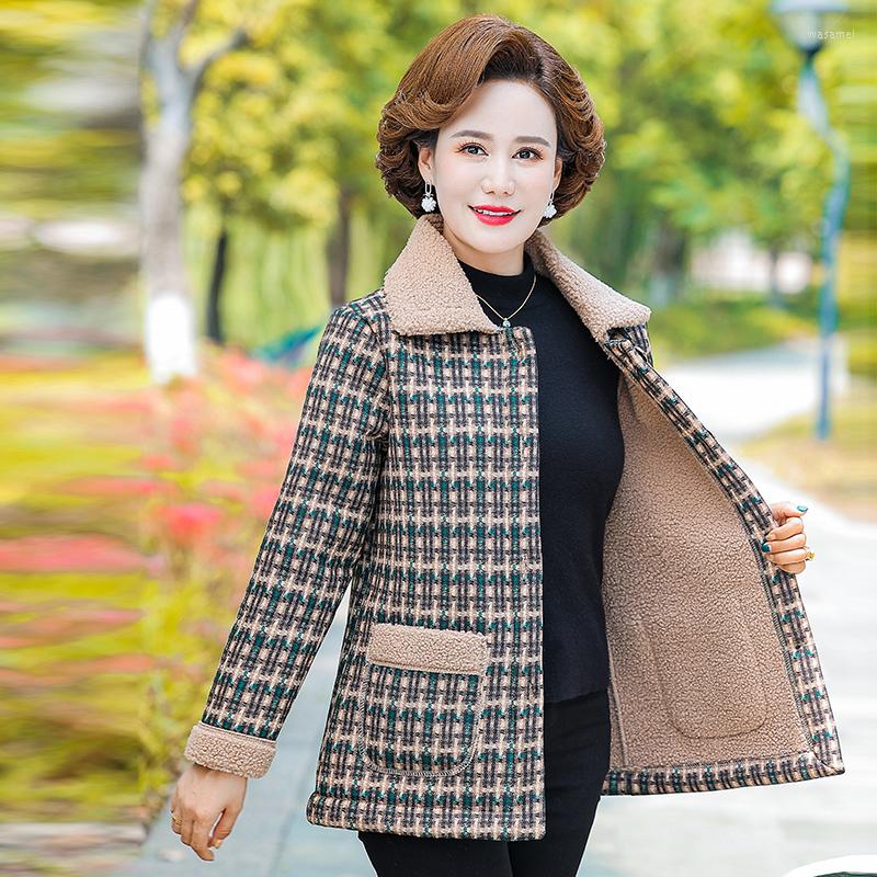 

Women's Trench Coats 2023 Winter Jacket Plus Velvet Padded Coat Middle-Aged Women Wadded Jackets Thick Warm Outwear
