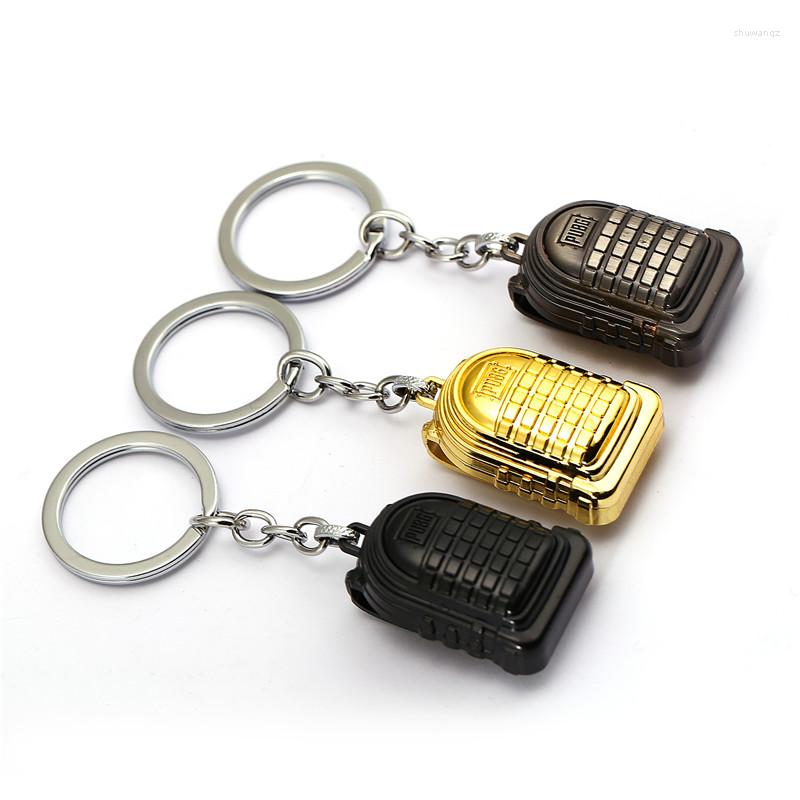 

Keychains Playerunknown's Battlegrounds Keychain Level 3 Backpack Shape Metal Key Ring Holder Men Jewelry Chaveiro YS12699