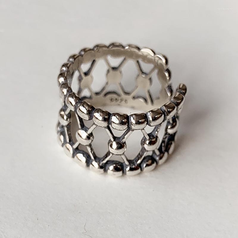 

Wedding Rings Gothic Punk Silver Color Geometric Ring For Women Thumb Chunky Adjustable Big Tibetan Trendy Jewelry
