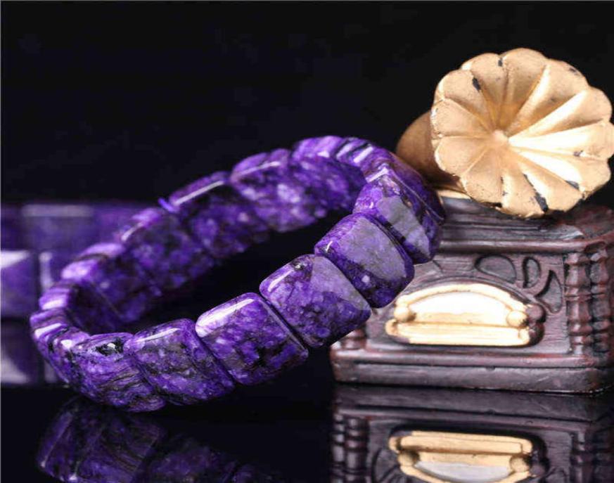 

Natural Charoite Rectangular Bracelet Bangle Aura Crystal Gem Hand Row Men039s and Women039s Party Wedding Fine Jewelry Gift2785649