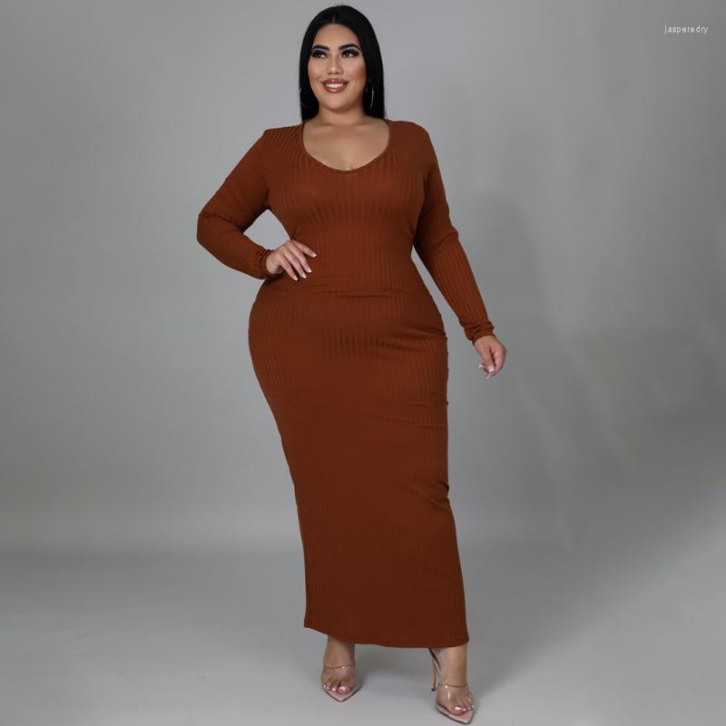 

Plus Size Dresses KEXU Rib Knit Sexy Back Lace Up Women Dress Full Sleeve O Neck Stretchy Bodycon Skinny Soild Spring Outfits, White