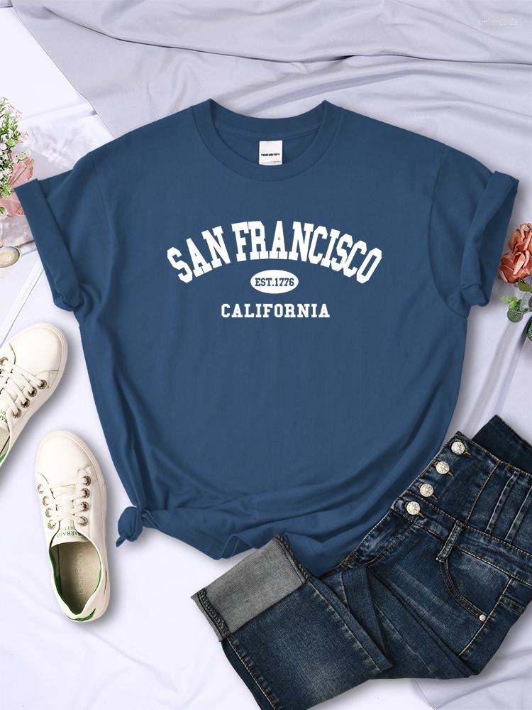 

Women' T Shirts San Francisco Est.1776 California Women T-Shirt Street Vintage Hip Hop Tee Clothing Breathable All-math Streetwear Female, Green
