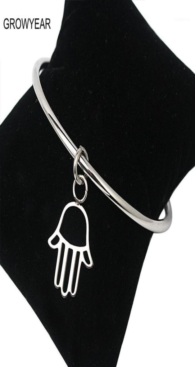 

Bangle Silver Color Hand Bracelet Women Charm Steel Fashion Jewelry Whole15503148