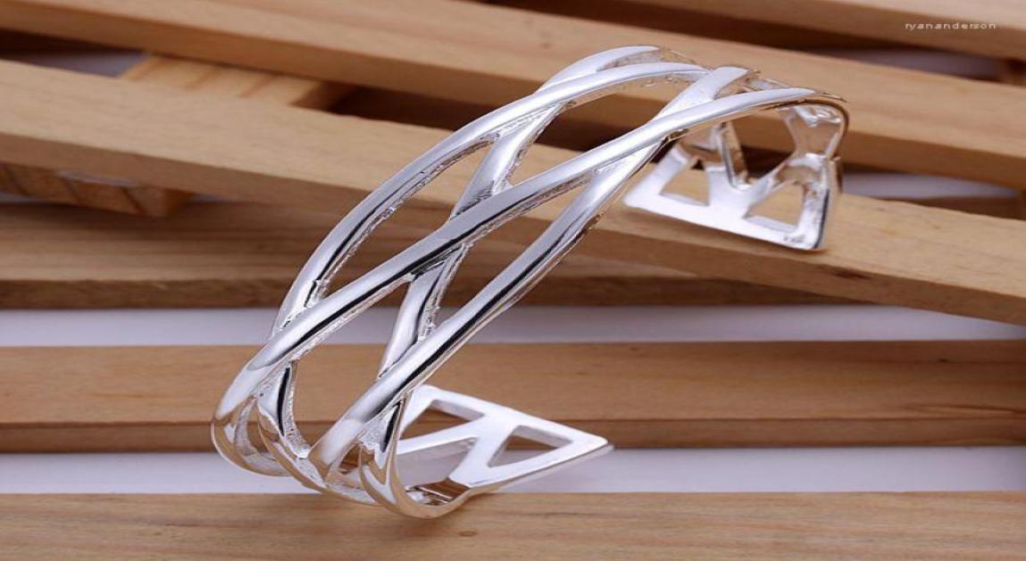 

Bangle 925 Jewelry Silver Plated Bracelet Small Cross B04502141883