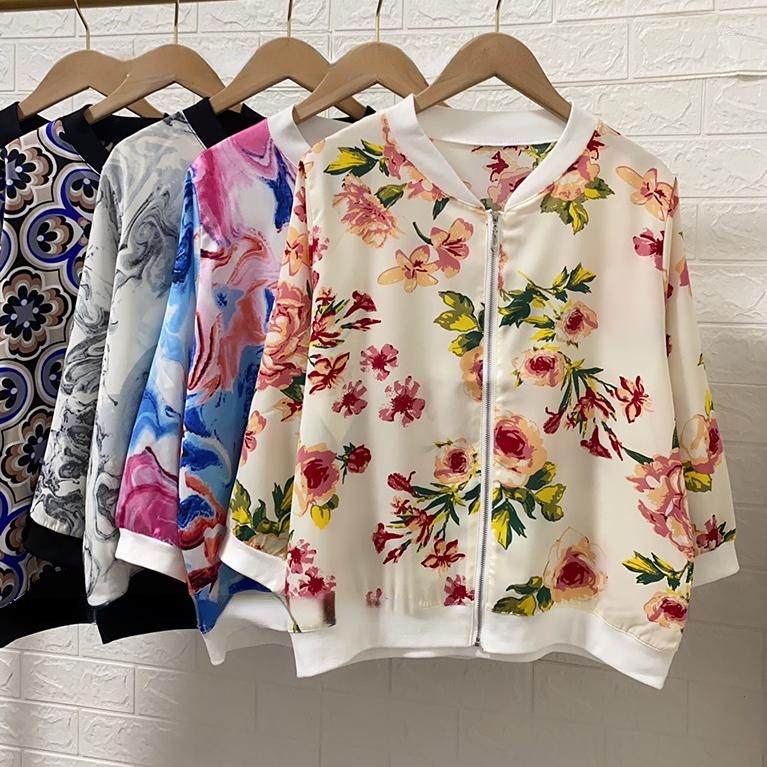 

Women's Blouses 3/4 Sleeve Short Skirt Jacket For Spring And Summer Women Comfortable Air-Conditioned Shirt