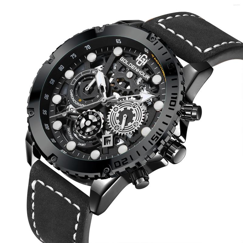 

Wristwatches Unique Men Watches Luxury Silicone Strap Waterproof Sport Quartz Clock Chronograph Military Watch For Relogio Masculino, Qt412-4