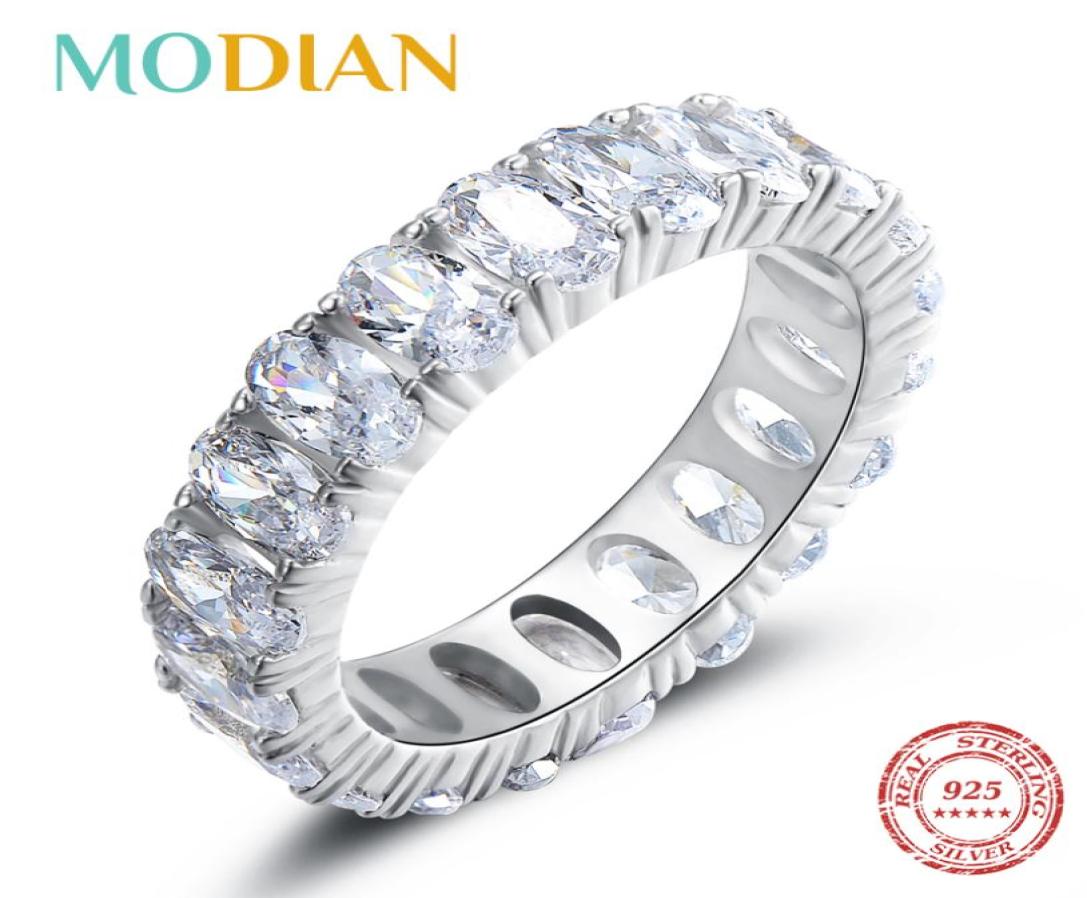 

Modian 100 925 Sterling Silver Classic Oval Sparkling Finger Ring For Women Luxury AAAAA CZ Wedding Engagement Fine Jewelry6066811