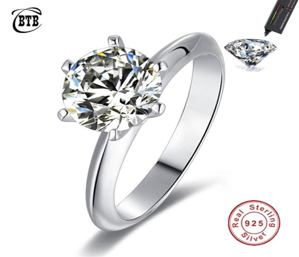 

Solitaire Ring Luxury 925 Sterling Silver Real Rings Whole 2209122282155